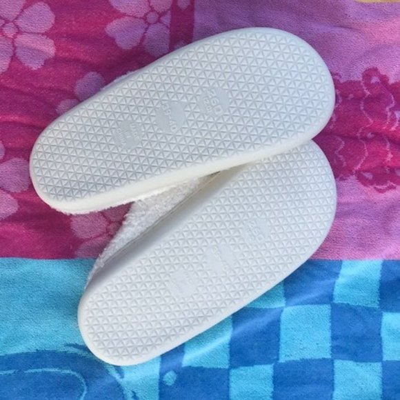 Purple and White Smiley Face Slippers with Soles - Picture 6 of 6